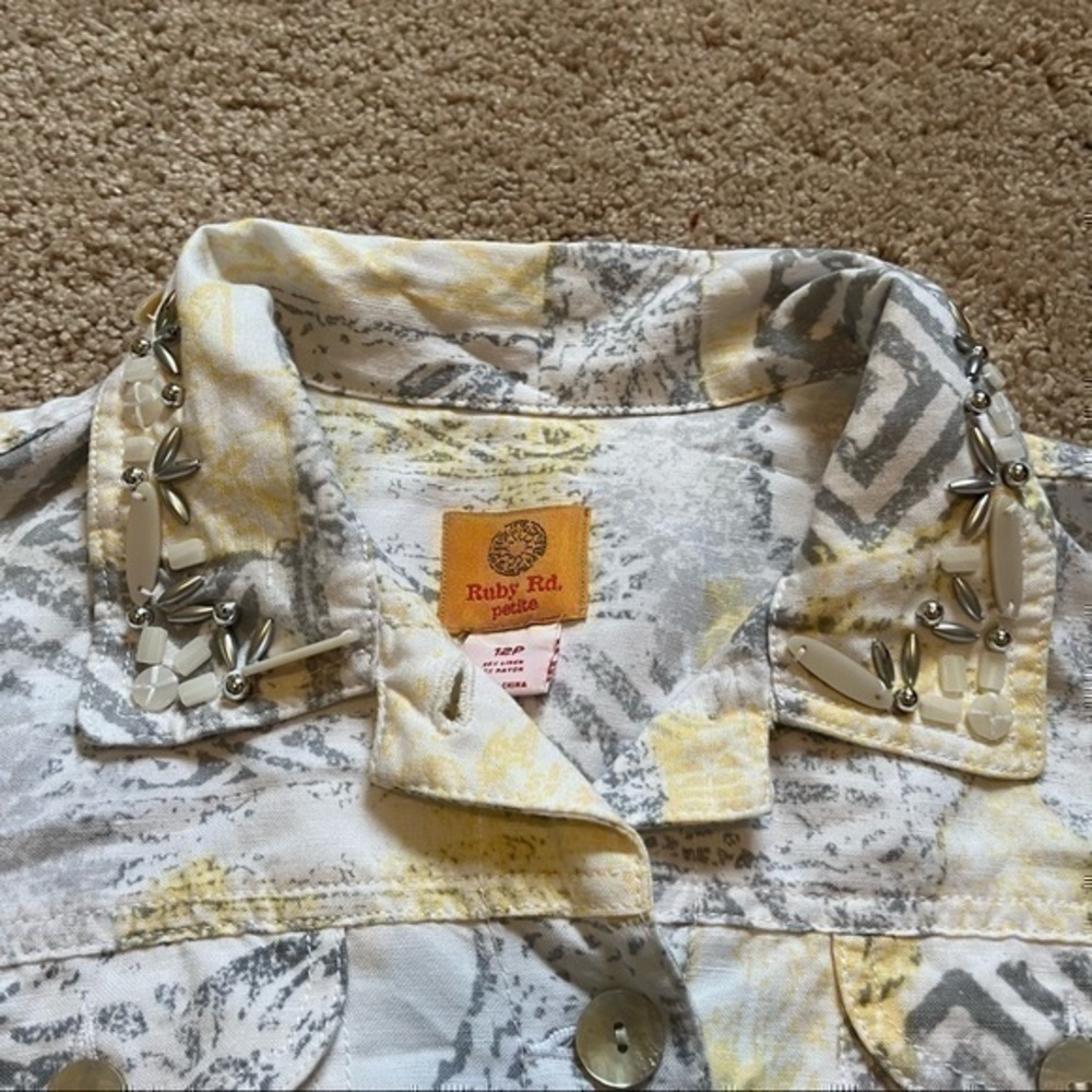 Ruby Rd. Linen beaded dress coat - Picture 8 of 10